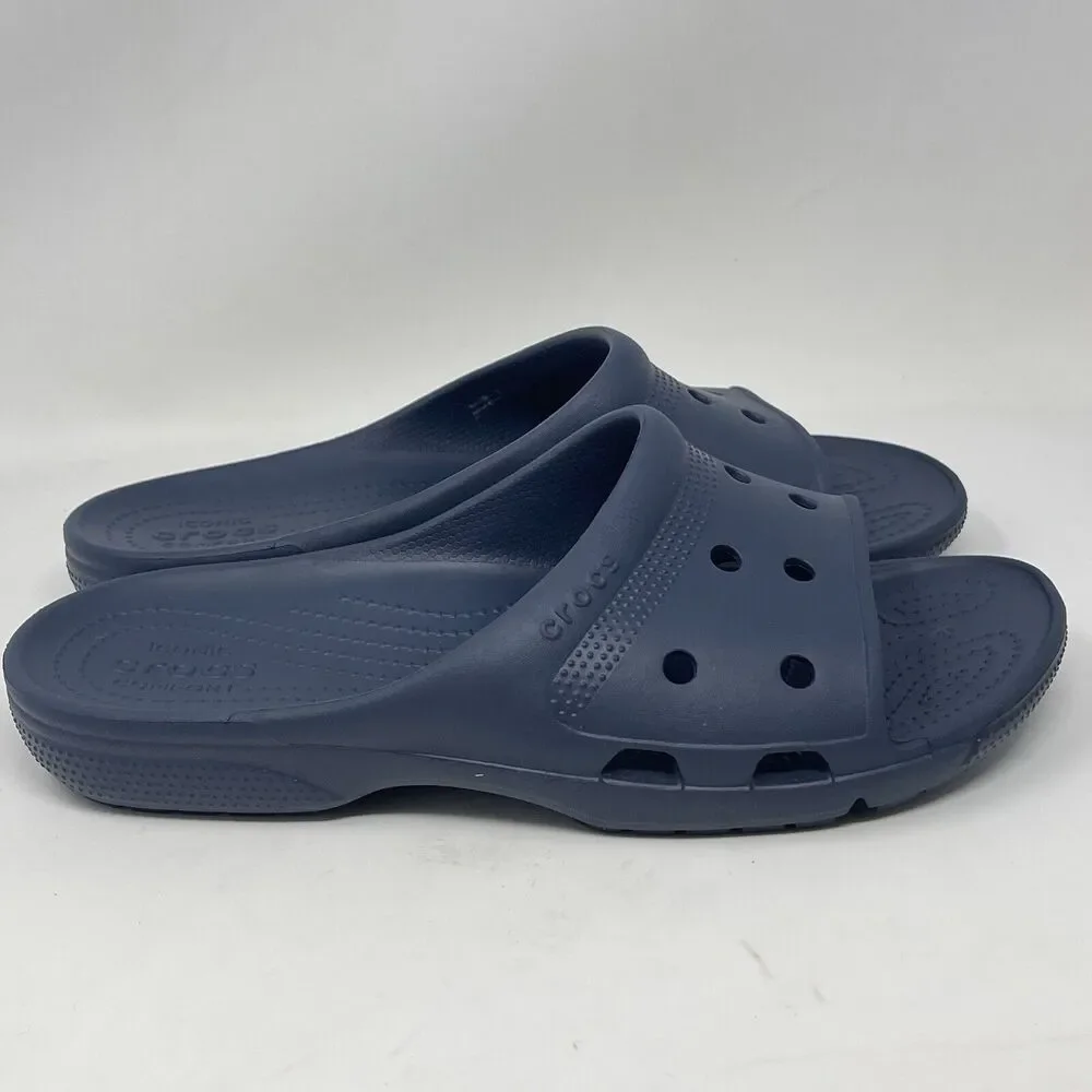 Crocs Coast Slides Sandals Mens 10 Blue Slip On Comfort Casual Beach Summer